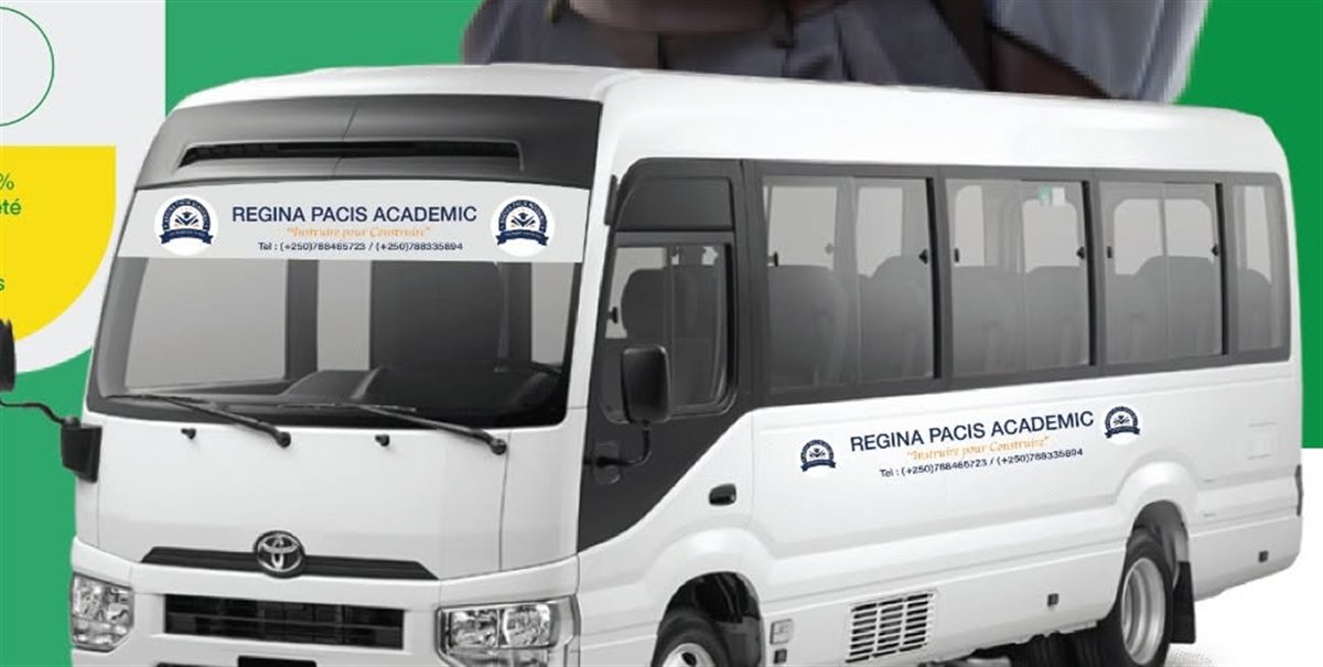 A Regina Pacis Academy school bus